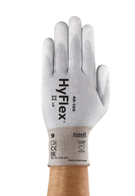 Rękawice robocze Ansell HyFlex 48-130 cienkie białe - obrazek 2
